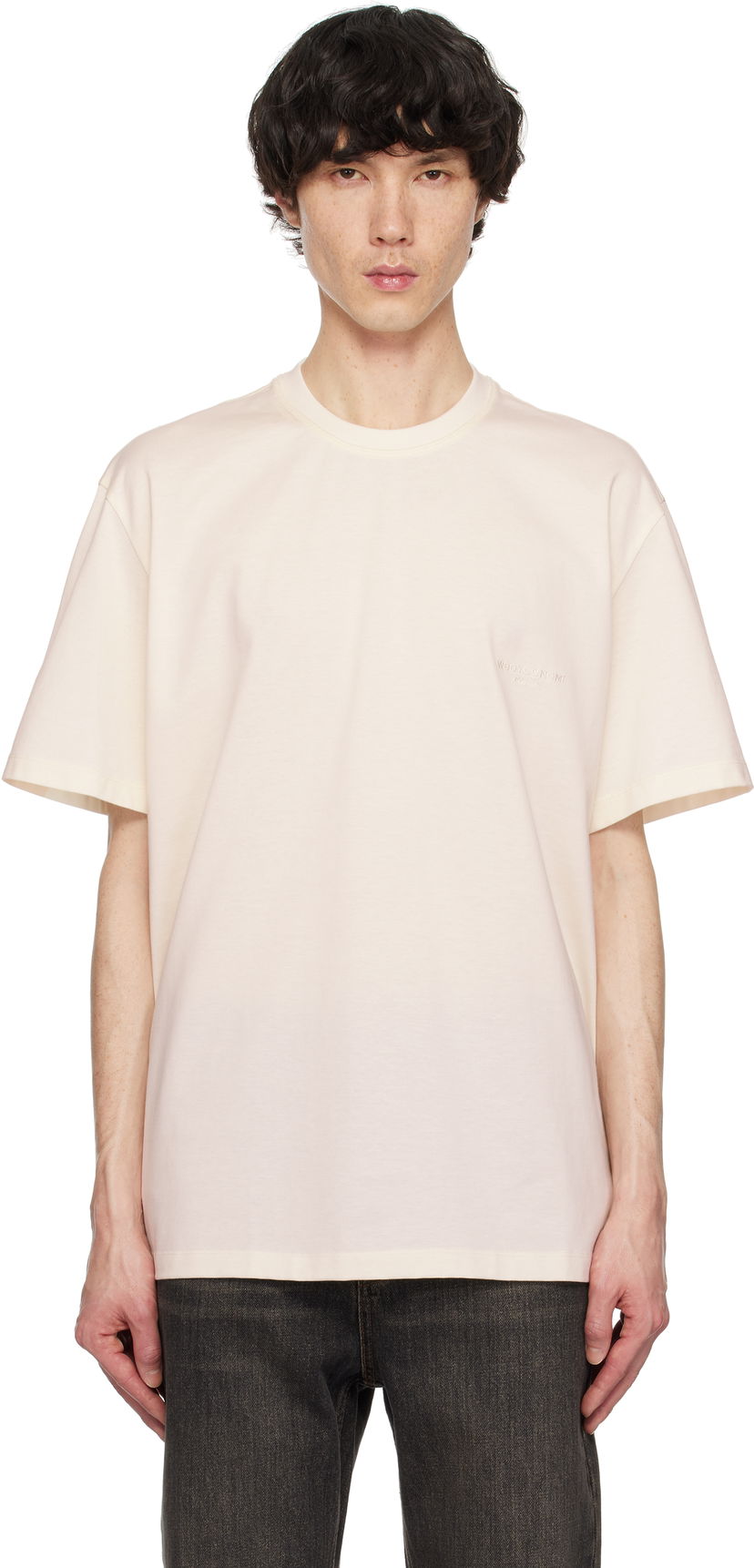 T-shirt WOOYOUNGMI WOOYOUNGMI Embroidered Logo T-Shirt Beige | W251TS02