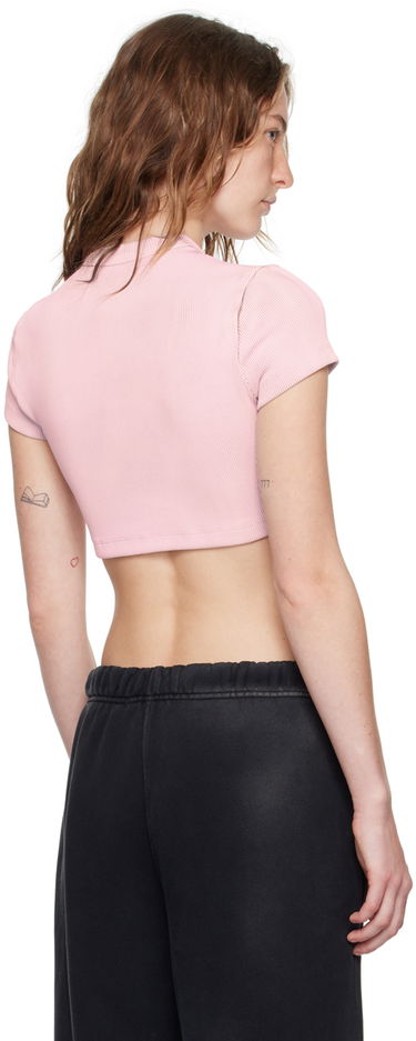 Crop top Alexander Wang Embossed Logo Cropped T-Shirt Lyserød | 4CC2241468, 2