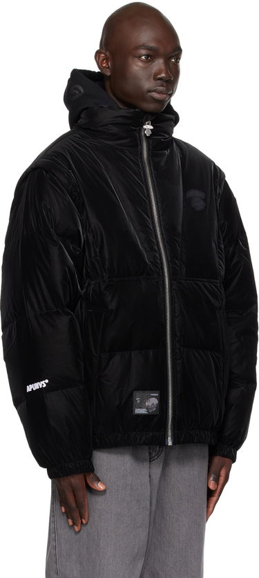 Puffer jakke AAPE by A Bathing Ape AAPE by A Bathing Ape Convertible Down Jacket Sort | AAPDNM7603XXLBKX, 1