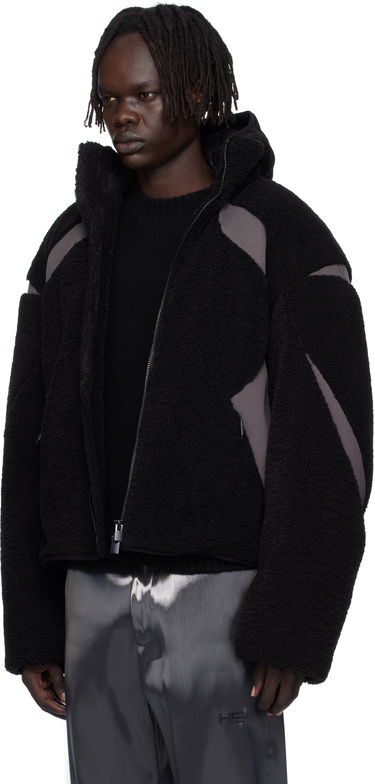 Jakke HELIOT EMIL Custo Fleece Jacket Sort | AW25_M_02_139_BLK01_CO, 3