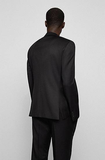Jakke BOSS Extra-Slim Fit Virgin Wool Serge Suit Jacket Sort | 50469181, 1