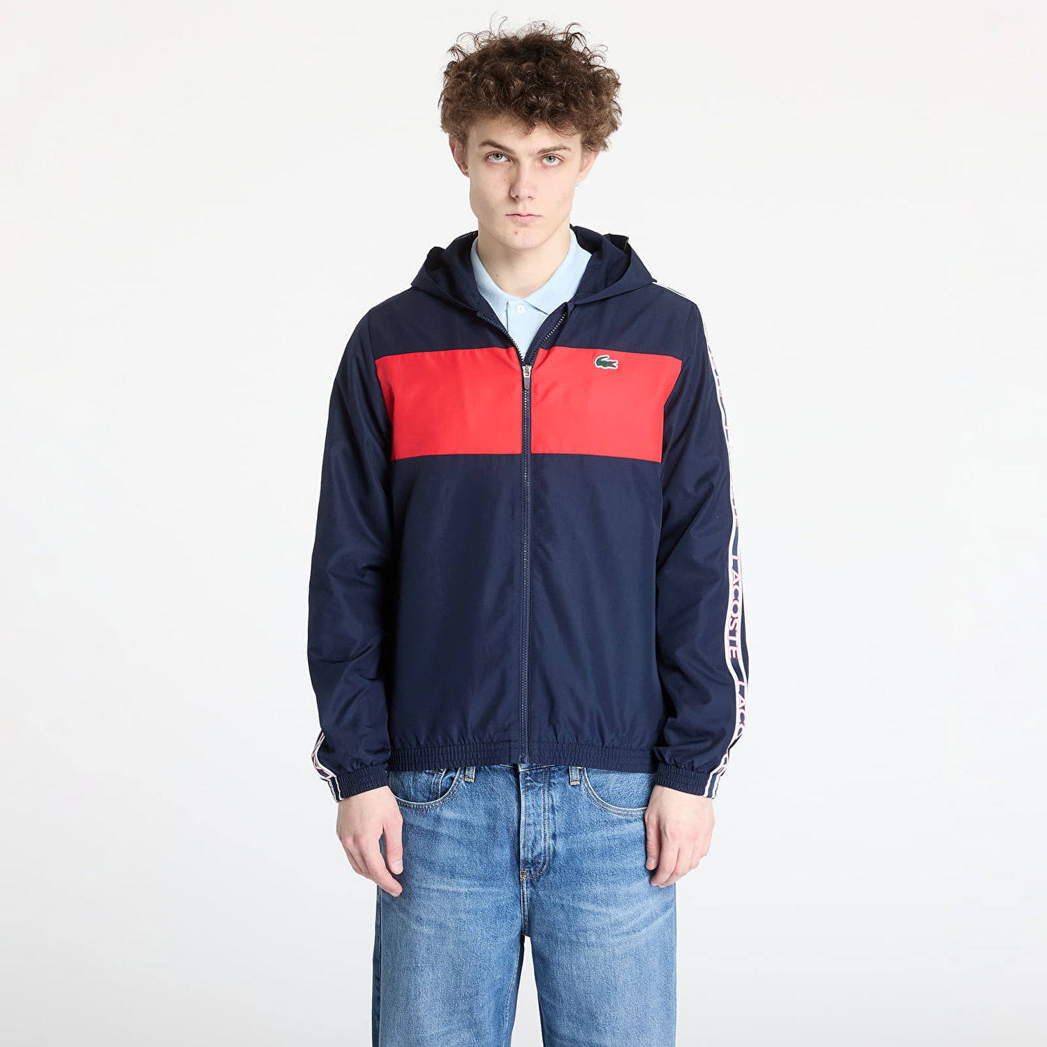 Vindjakke Lacoste Lacoste Diamond Weave Jacket Mørkeblå | BH8972 C5L, 0