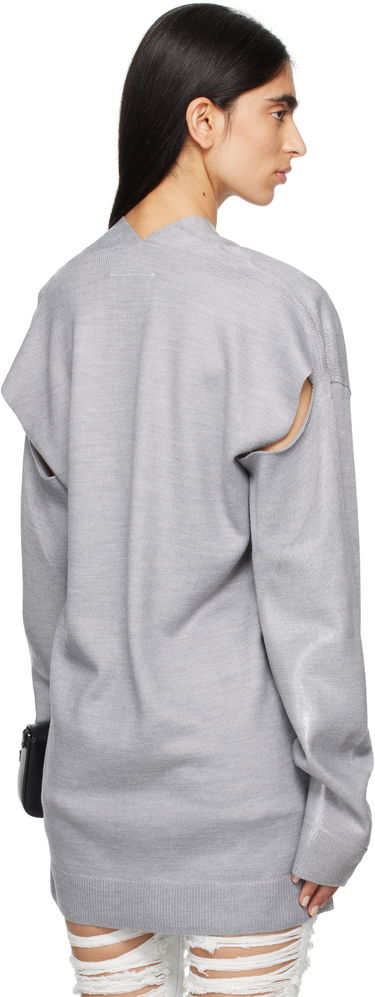 Sweater Maison Margiela MM6 Maison Margiela Plastified Knit Cardigan Grå | S62HP0026 M13120, 2