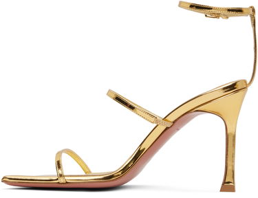Tilbehør Amina Muaddi Amina Muaddi Maya Heeled Sandals Metalisk | MAYA SANDAL MIRROR, 2