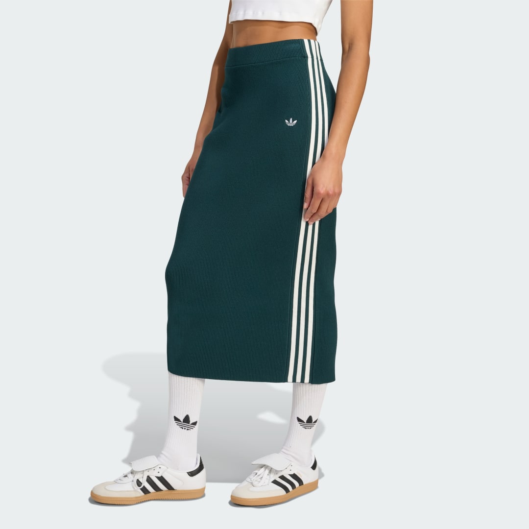 Nederdel adidas Performance Adicolor 3-Stripes Knit Skirt Grøn | JW2662, 0
