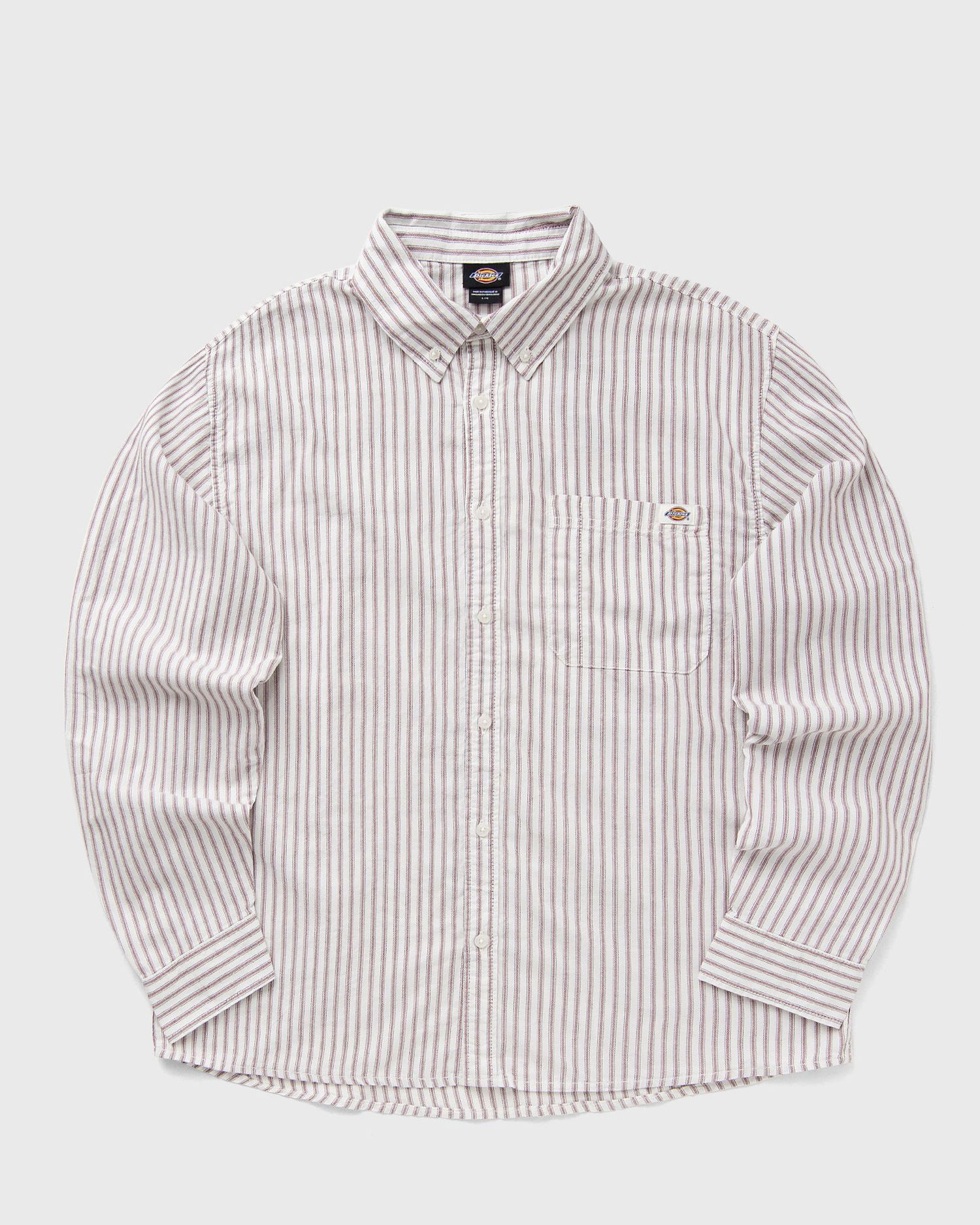 Skjorte Dickies Gallatin Striped Long Sleeve Shirt Hvid | DK0A87PYC481, 1