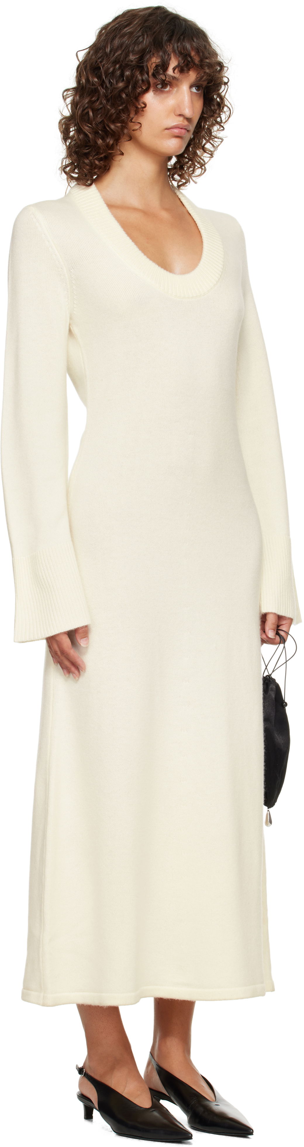Kjole Loulou de Saison Loulou de Saison Ari Knit Maxi Dress Hvid | ARI, 1