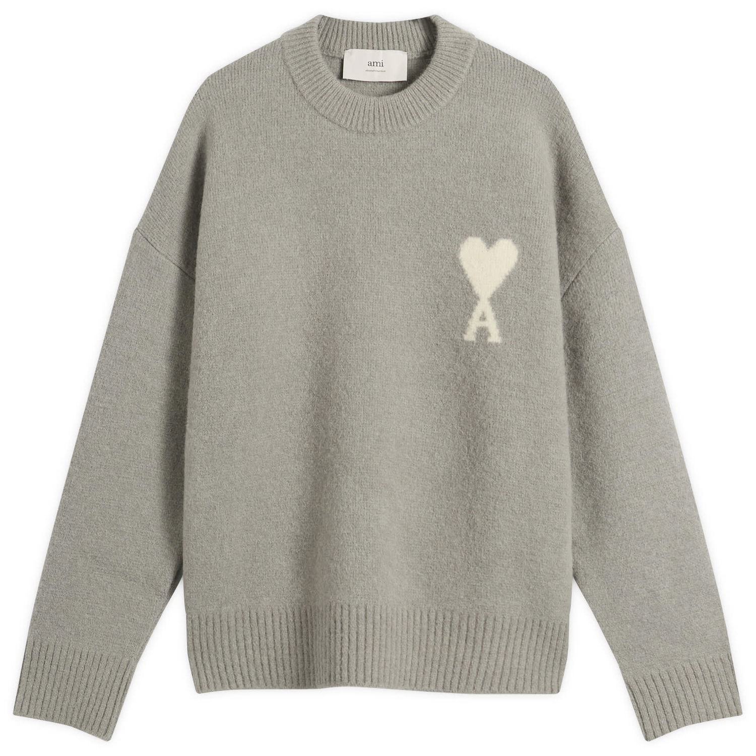 Sweater AMI Men's Alpaca Knit ADC Crew Neck Jumper, Size Large Grå | H25UKS836-KN0135-058H25, 1