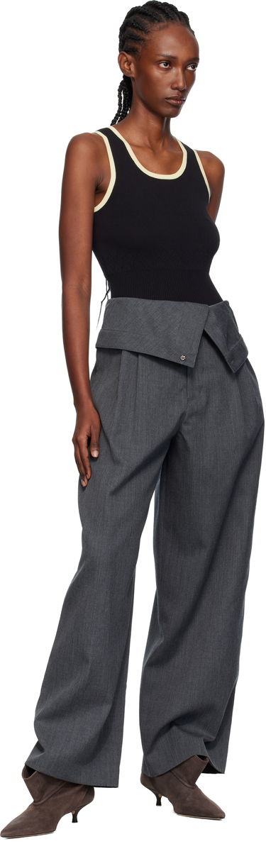 Tanktop JW Anderson JW Anderson Contrast Trim Ribbed Knit Tank Top Sort | KW1442-YN0432, 4
