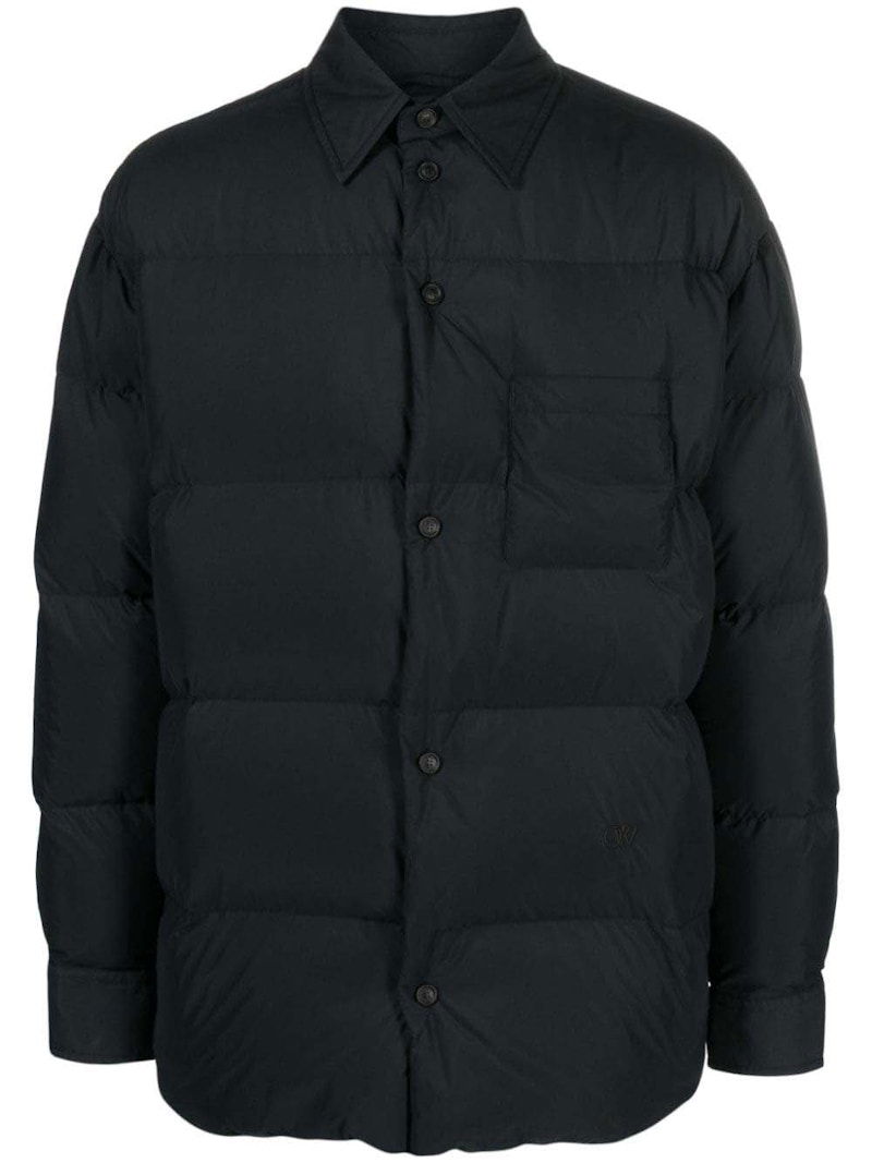 Puffer jakke Off-White Button-Front Puffer Jacket Sort | OMEJ001F23FAB0021010