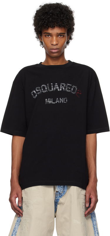 T-shirt DSQUARED2 Dsquared2 Loose Fit Faded Logo T-Shirt Sort | S74GD1399_D20020, 0