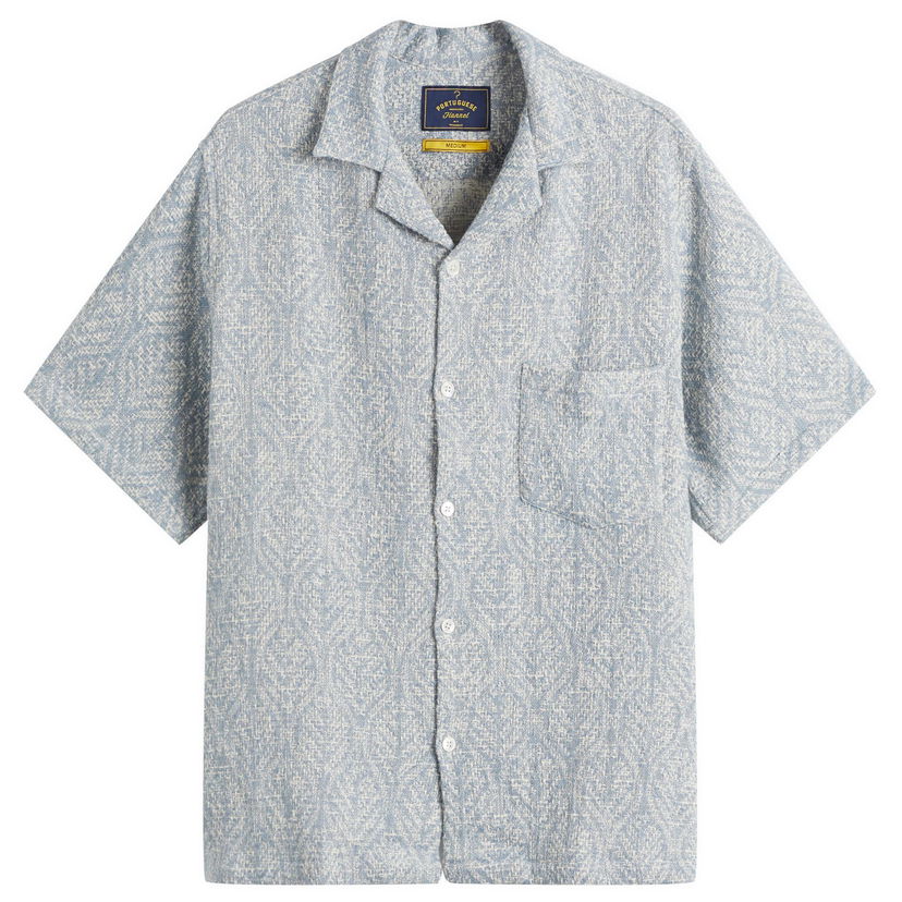 Skjorte Portuguese Flannel Portuguese Flannel Pascal Jacquard Vacation Shirt Blå | SS25-070-SKB