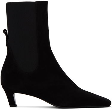 Sneakers og sko TOTEME The Mid Heel Suede Boots Sort | 221-907-836, 0