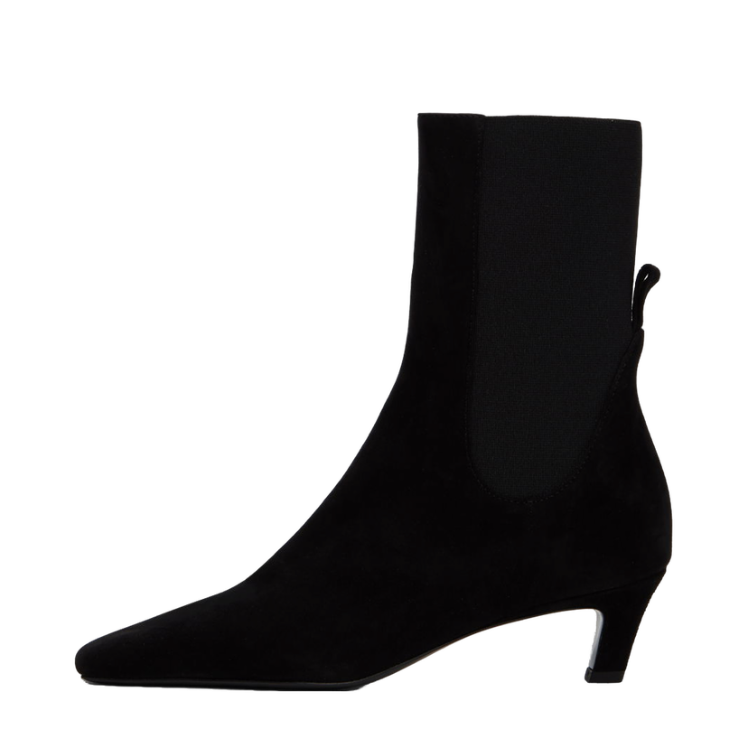 Sneakers og sko TOTEME The Mid Heel Suede Boots Sort | 221-907-836