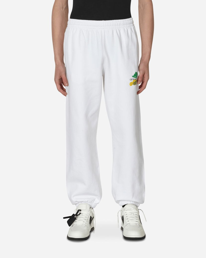 Joggingbukser Off-White Brush Arrow Slim Sweatpants White Hvid | OMCH029S23FLE002 0184