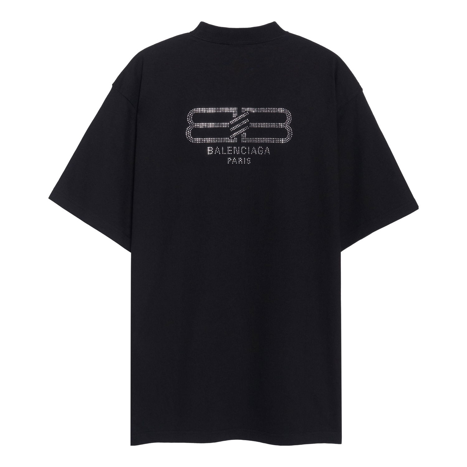T-shirt Balenciaga BB Paris Strass Medium Fit T-Shirt Sort | 739784TOVU81055, 0