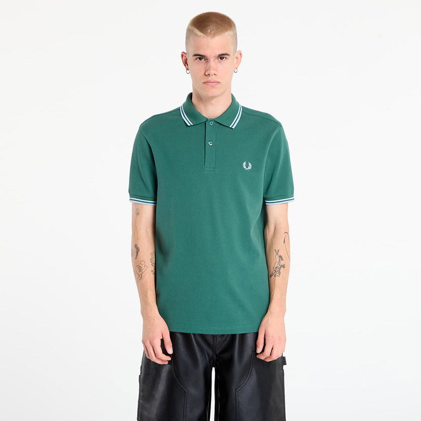 Polo skjorte Fred Perry Fred Perry Twin Tipped Shirt Grøn | M3600 Z59