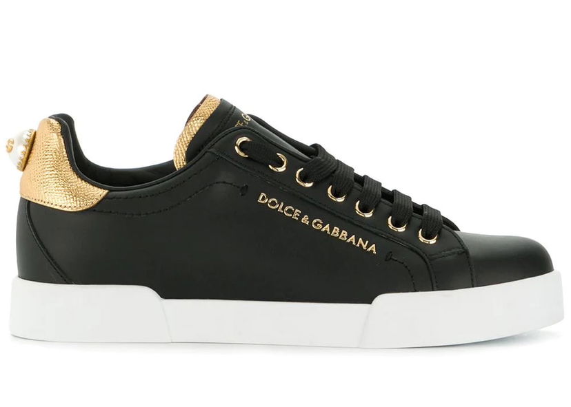 Sneakers og sko Dolce & Gabbana Portofino Black Gold Pearl W Sort | CK1602AN2988E831