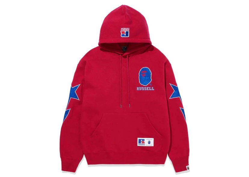 Sweatshirt BAPE BAPE x Russell Pullover Hoodie Red Rød | 1J73-114-905