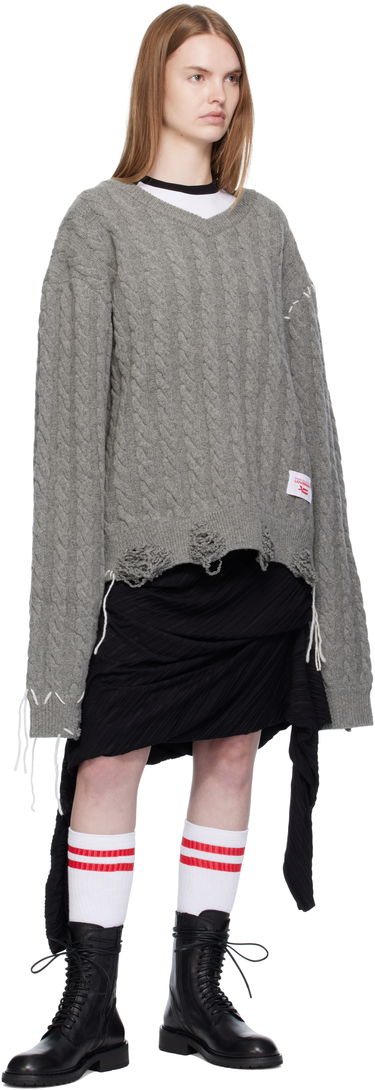 Sweater Charles Jeffrey Loverboy Charles Jeffrey LOVERBOY Label Cable Knit Sweater Grå | 52090301, 3
