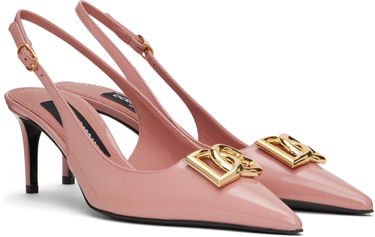 Sneakers og sko Dolce & Gabbana Dolce&Gabbana Polished Calfskin Slingback Heels Lyserød | CG0894 A1037, 3