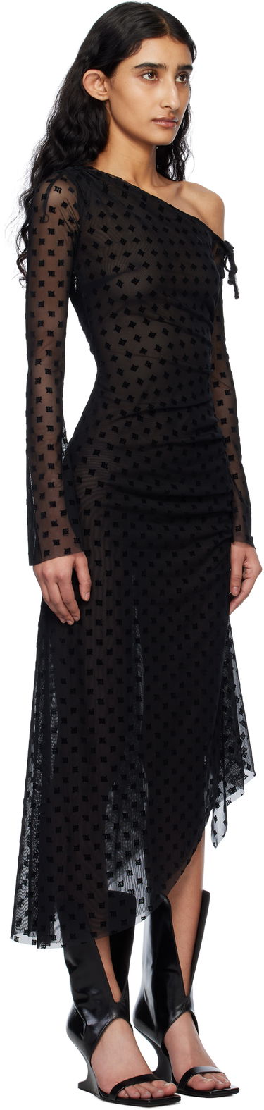 Kjole MISBHV MISBHV Monogram Dropped Shoulder Midi Dress Sort | 250W813, 1