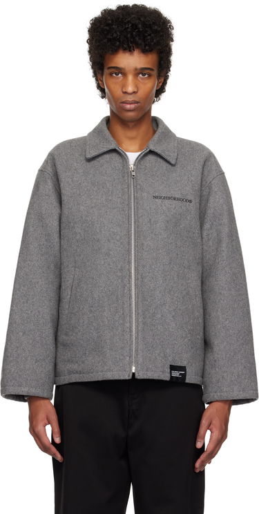 Jakke Neighborhood Melton Zip Work Jacket Grå | 242ZANH-JKM01, 0