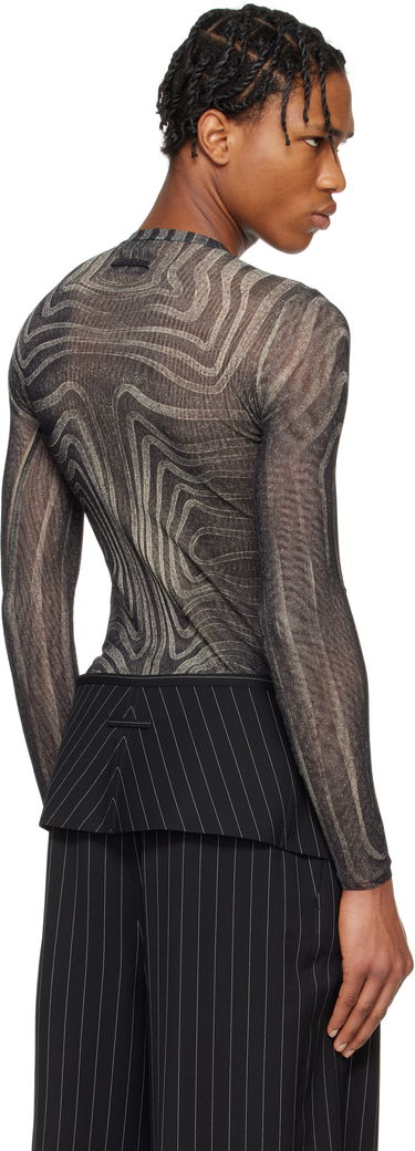 Sweater Jean Paul Gaultier Jean Paul Gaultier 'The Spirale' Sheer Long Sleeve T-Shirt Sort | 25/34-F-TO270-T587-000203, 2