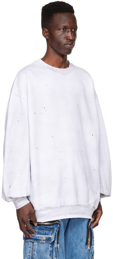 Sweatshirt We11done We11done Distressed Cotton Sweatshirt Hvid | WD-TS1-22-620-U-WH, 1