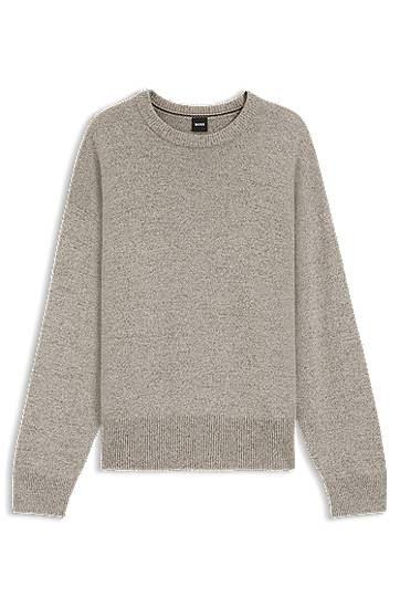 Sweater BOSS Relaxed-fit Crew-neck Virgin Wool Sweater Grå | 50550001