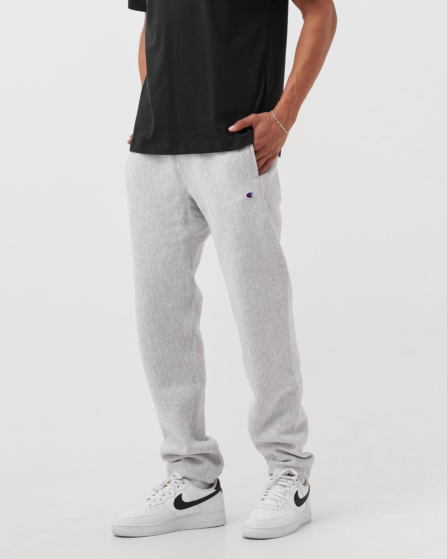 Joggingbukser Champion Reverse Weave Elastic Cuff Grå | 8053305923750, 1