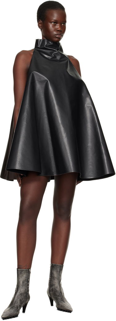 Kjole Marni Marni A-Line Faux-Leather Minidress Sort | ABMA1330QS USCX06, 3