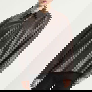 Skjorte OUR LEGACY Calfskin Leather Welding Shirt Size IT 46 Brun | M4259WU, 2