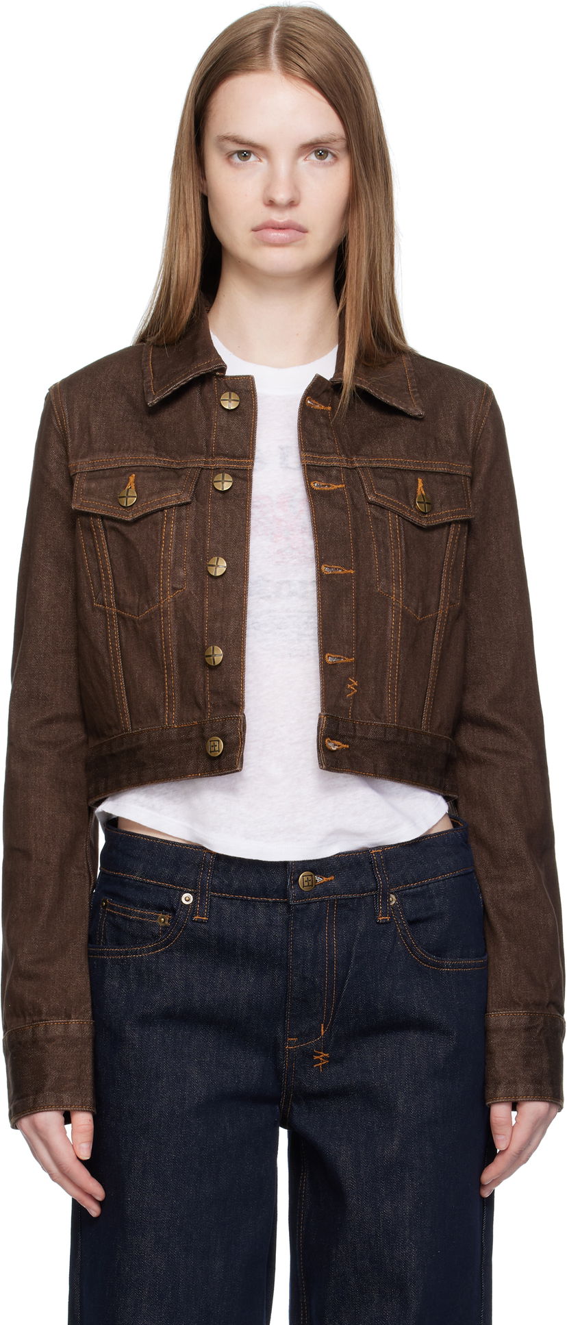 Jakke Ksubi Ksubi Slim Denim Trucker Jacket Brun | WFA25JK012