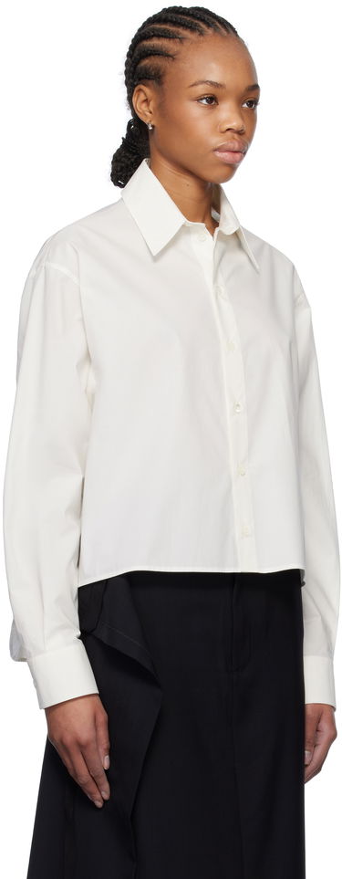Skjorte Maison Margiela MM6 Maison Margiela Spliced Cotton Poplin Cropped Shirt Hvid | S52DT0042 M35256, 1