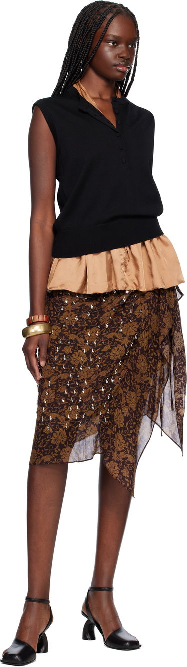 Sweater Dries Van Noten Dries Van Noten Sleeveless Peplum Sweater Sort | 251-011206-1702, 3