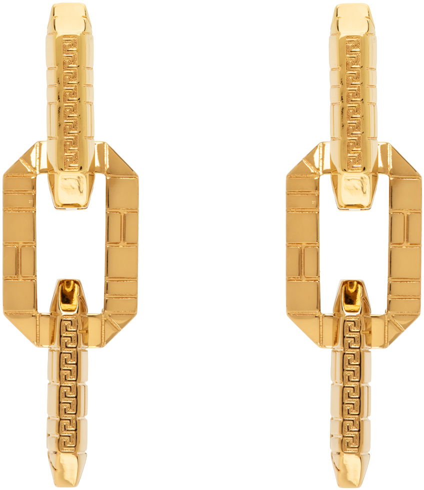Øreringe Versace Greca Quilting Drop Earrings "Gold" Metalisk | 1014266_1A00620_3J000, 0