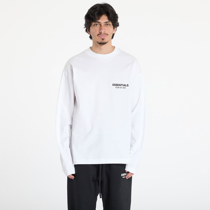 T-shirt Fear of God Fear of God Essentials Classic Fit Long Sleeve Tee Hvid | 125AS254202F-120