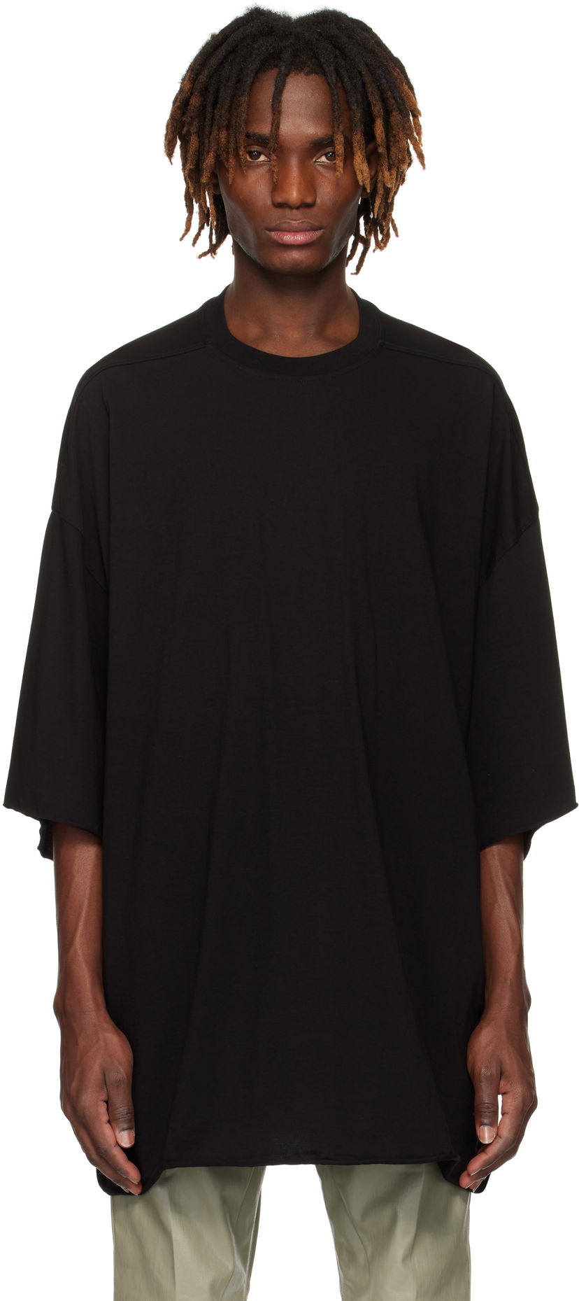T-shirt Rick Owens Rick Owens Hollywood Tommy T-Shirt Sort | RU01E5283 JA