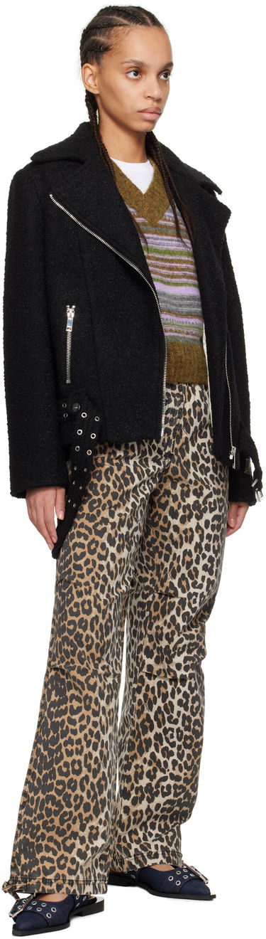 Jakke GANNI GANNI Textured Boucle Wool Jacket Sort | W0026, 3