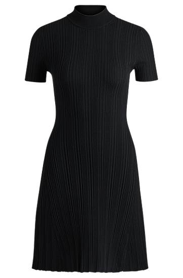 Kjole BOSS Slim-Fit Irregular-Rib Crepe Dress Sort | 50514293