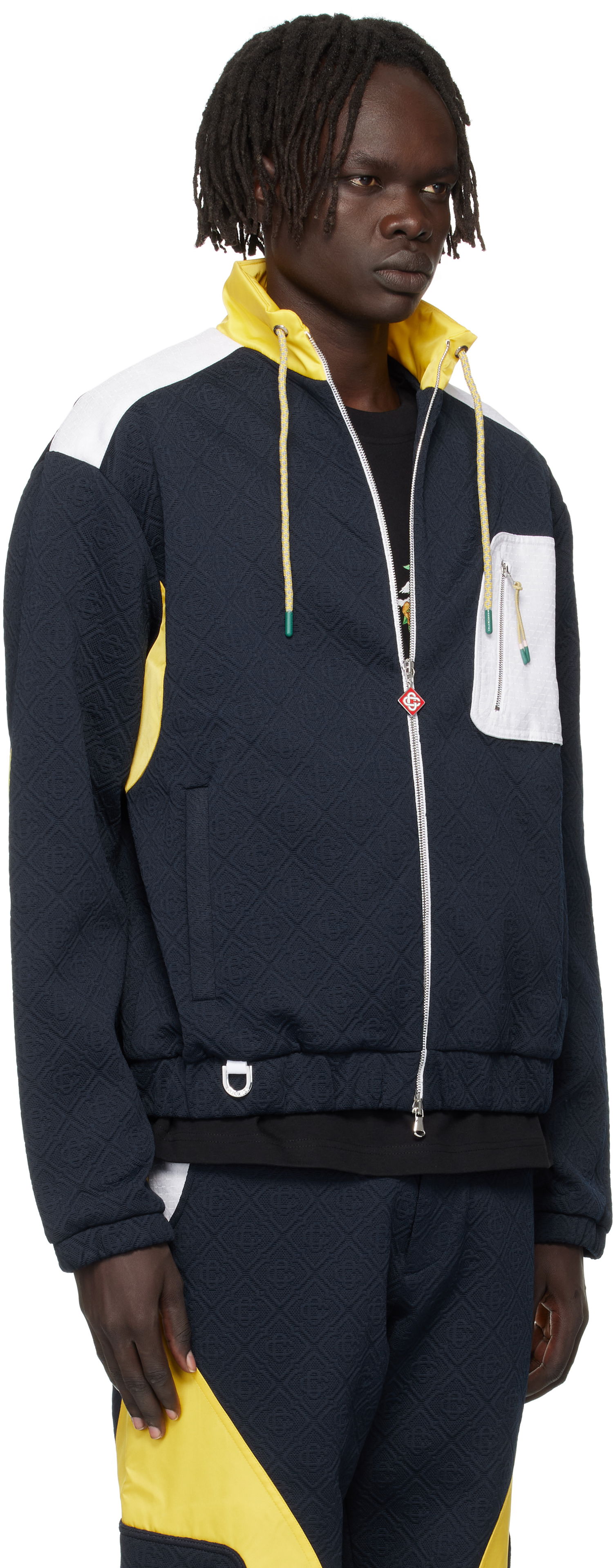 Jakke Casablanca Casablanca Jacquard Nylon Jacket Mørkeblå | MPF25-JK-389-02, 1