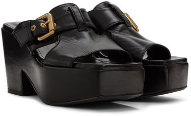Tøj BY FAR BY FAR Lenka Platform Heeled Sandals Sort | 22SSLNKMBLGLS, 3