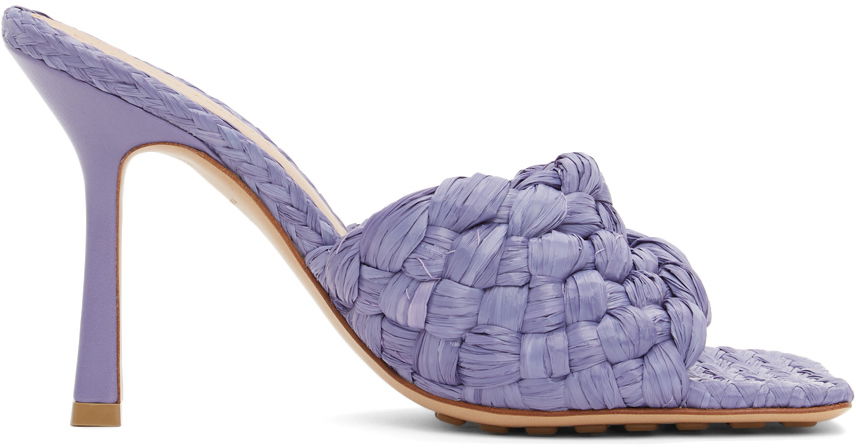 Sneakers og sko Bottega Veneta Raffia Stretch Heeled Mules "Purple" Lilla | 652451 V0GM0, 0