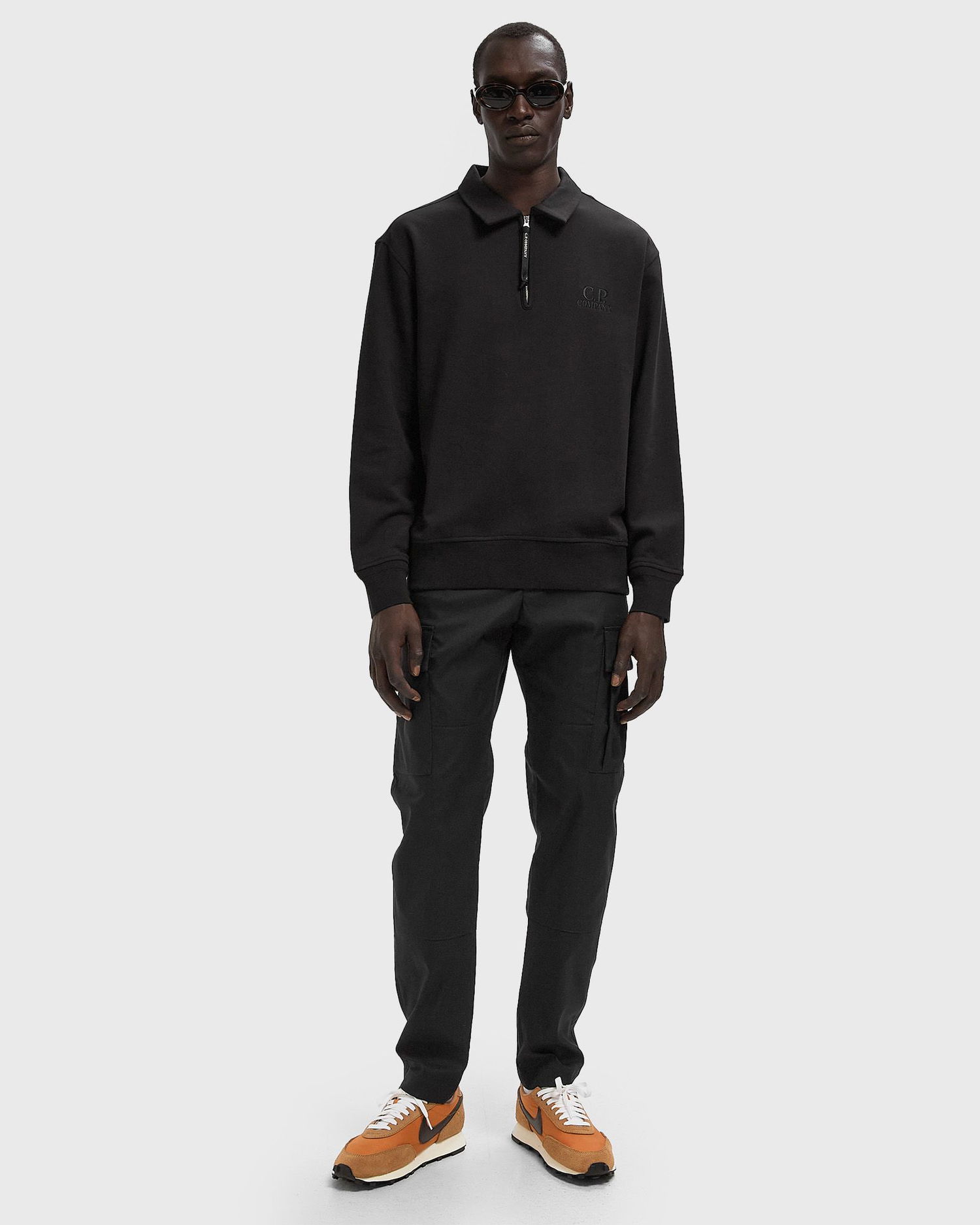 Sweatshirt C.P. Company Polo Collar Sweatshirt Sort | 19CMSS140A005086W-999, 1