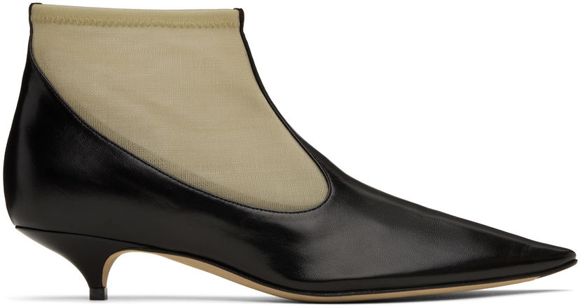 Tøj The Row The Row Mesh Kitten Heel Ankle Boots Sort | F1581-SL1W20