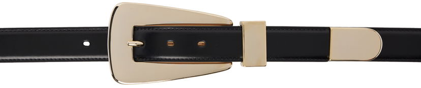 Bælter Khaite Lucca Black Leather Belt With Gold-Tone Buckle Sort | 9986-763