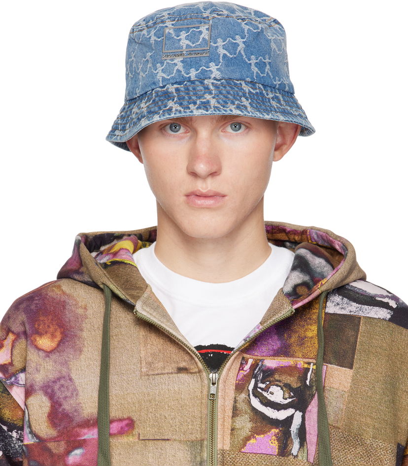 Hat KidSuper Dancing Ladies Jacquard Denim Bucket Hat Blå | AW24-HDW-16