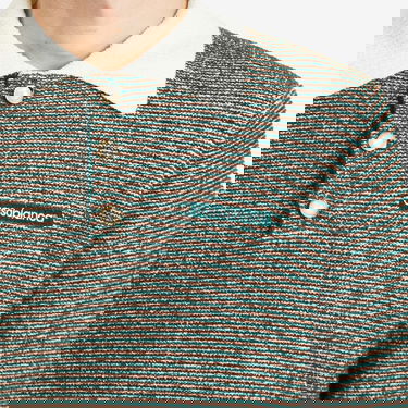 Sweater Casablanca Casablanca Boucle Stripe Polo Grøn | MS25-KW-894-01, 5