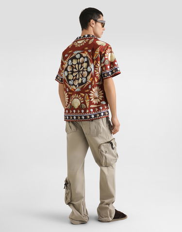 Skjorte Dolce & Gabbana Dolce & Gabbana Oversized Popeline Seashell Print Shirt Brun | G5NE3TFI5LHHM5PM, 2
